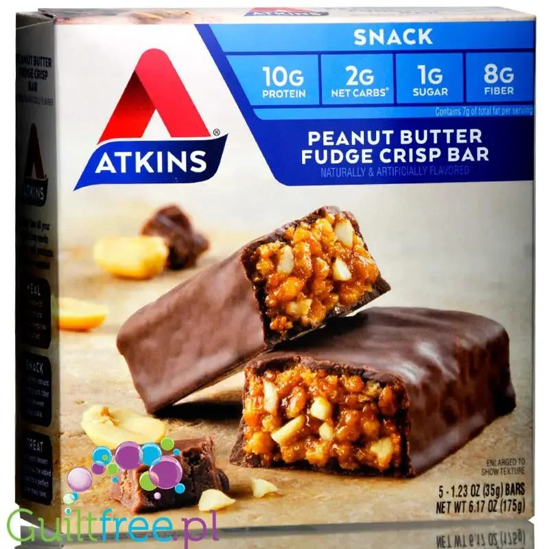 Atkins Snack Peanut Butter Fudge Crisp - niskocukrowy baton 12g białka
