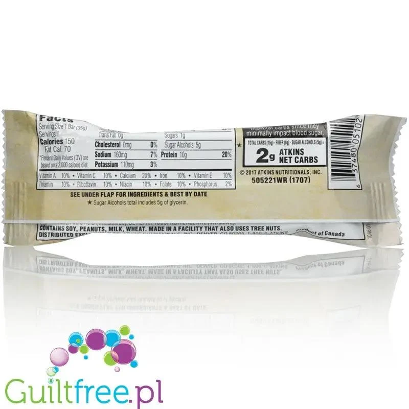 Atkins Snack Peanut Butter Fudge Crisp - niskocukrowy baton 12g białka
