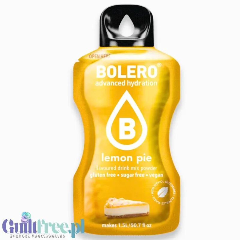 Bolero Drink Lemon Pie 9g - napój w saszetce bez cukru ze stewią, Kremówka Cytrynowa