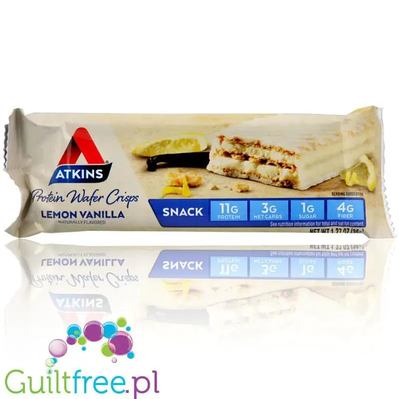 Atkins Wafer Crisps Lemon Creme - wafelek proteinowy z kremem cytrynowym