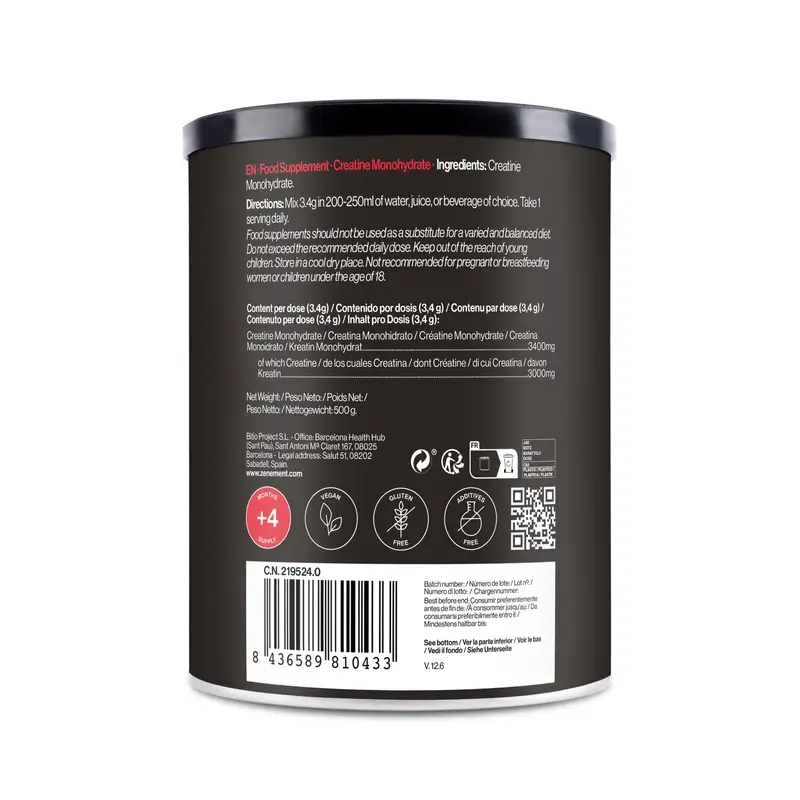 Zenement Creatine Monohydrate, Micronised, Flavourless, 500 g
