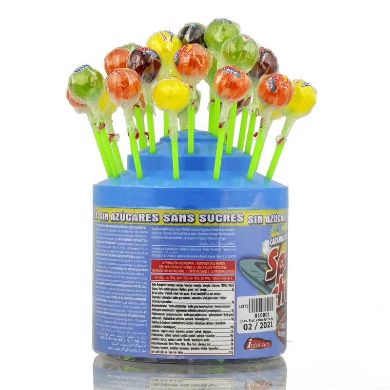 Space Chupi Zero - lizaki bez cukru, 5 smaków, display 50 sztuk
