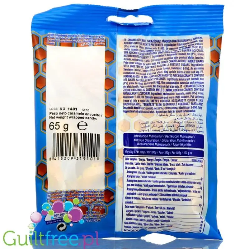 Pictolin Miel & Limon 65g - miodowo-cytrynowe cukierki bez cukru