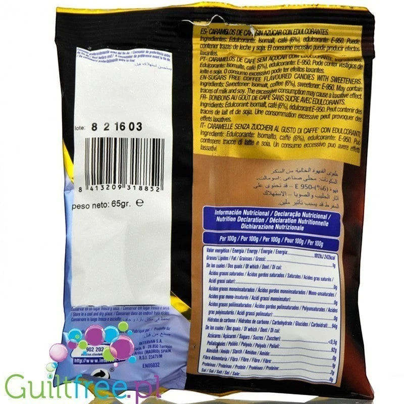 Pictolin Cafe Dry Espresso 65g - intensywnie kawowe cukierki bez cukru