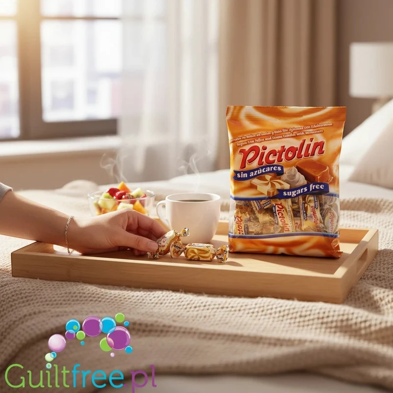 Pictolin Caramels de Dulce de Leche 65g - śmietankowo-toffee cukierki bez cukru