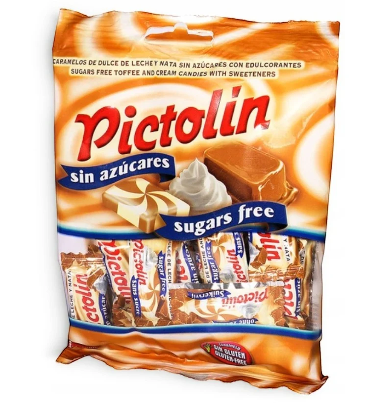 Pictolin Caramels de Dulce de Leche 65g - śmietankowo-toffee cukierki bez cukru