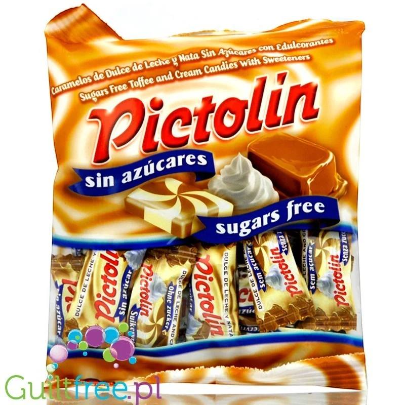 Pictolin Caramels de Dulce de Leche 65g - śmietankowo-toffee cukierki bez cukru