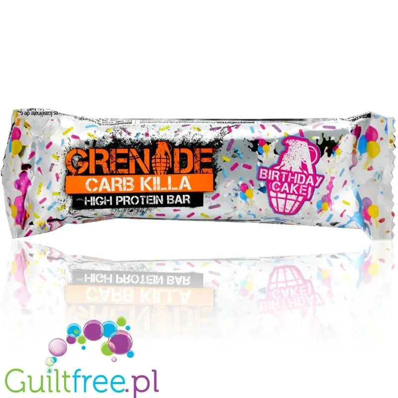 Grenade Carb Killa Birthday Cake, baton białkowy 20g białka