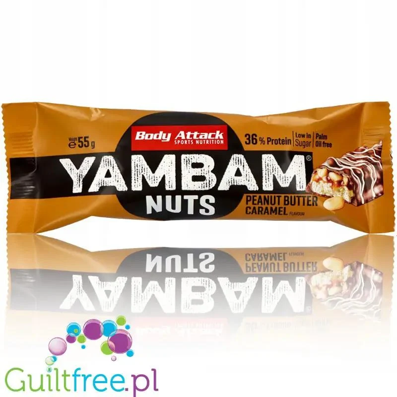 YamBam Peanut Butter Caramel baton białkowy Karmel, Czekolada & Masło Orzechowe