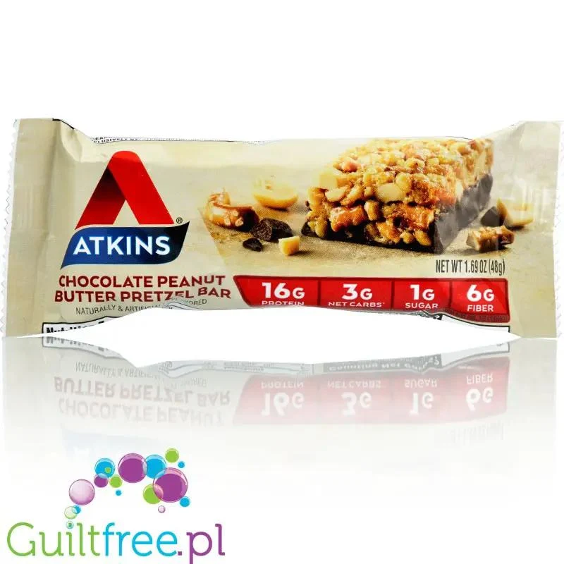Atkins Meal Chocolate Peanut Butter Pretzel PUDEŁKO x 5 batonów (Czekolada, Masło Orzechowe & Precelki)