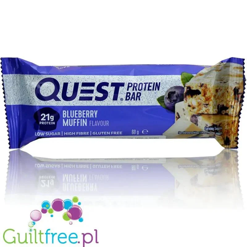 Quest Bar Blueberry Muffin - baton białkowy 21g białka, 14g błonnika