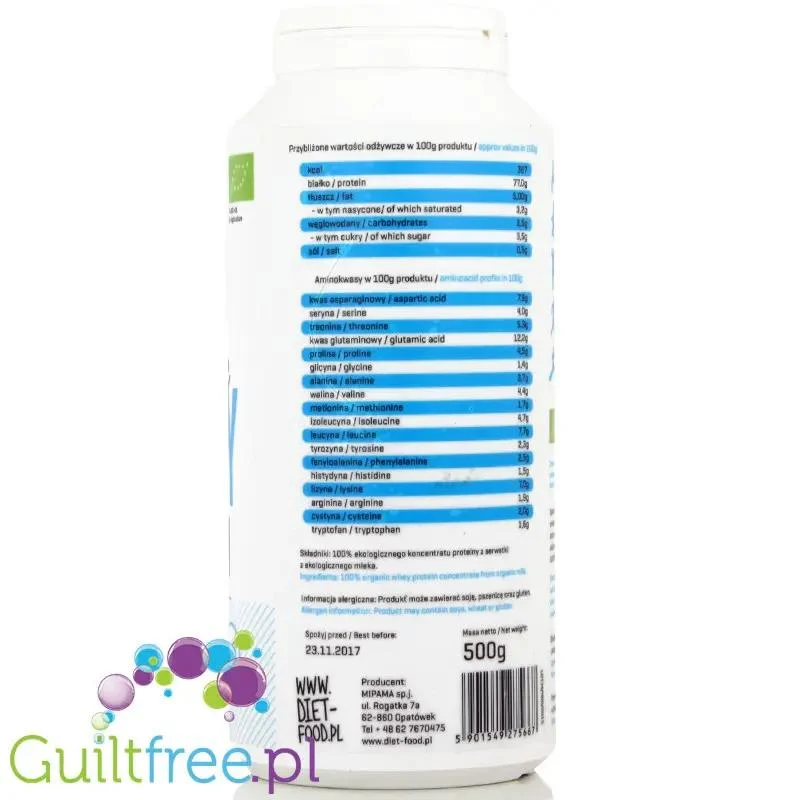 Diet Food Bio Whey organiczne białko serwatkowe 0,5kg