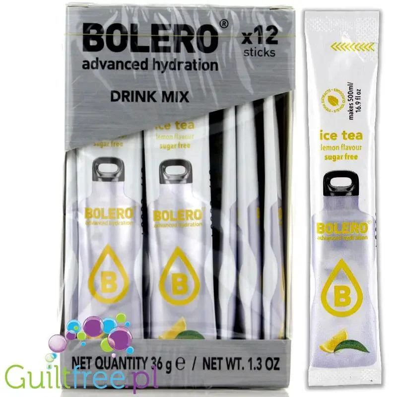 Bolero Sticks ze stewią, Ice Tea Cytryna 12 saszetek na 6L