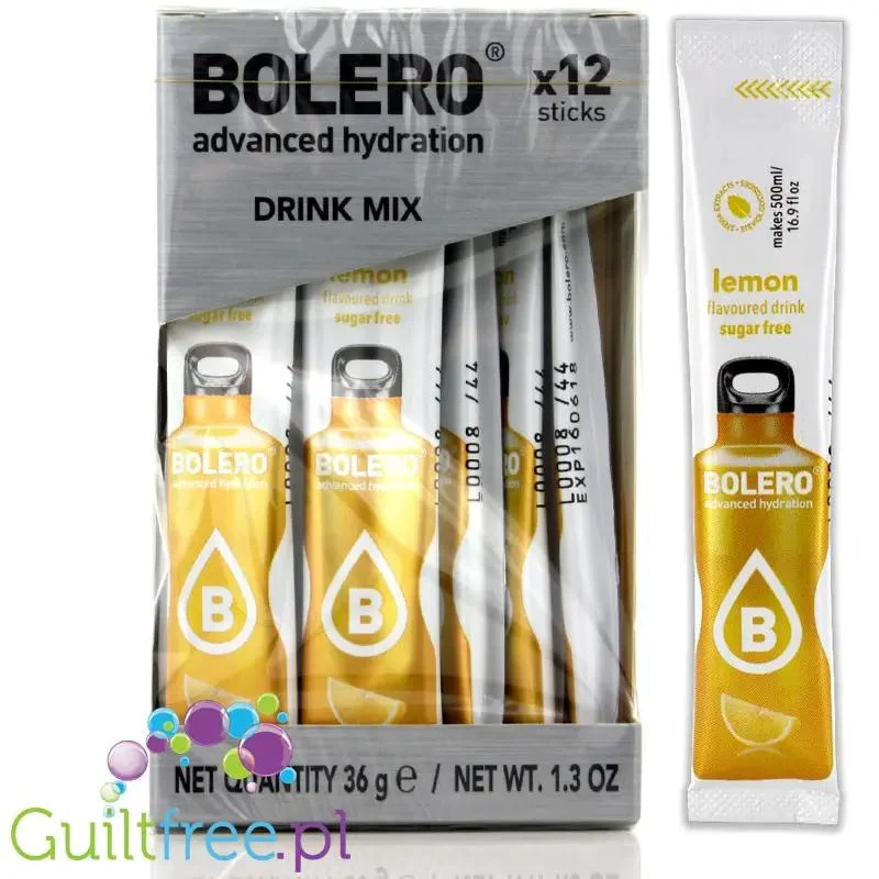 Bolero Sticks ze stewią, Cytryna, 12 saszetek na 6L