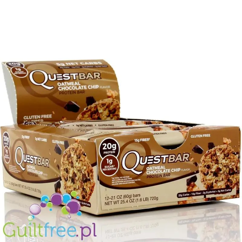 Quest Bar Oatmeal Chocolate Chip - baton proteinowy PUDEŁKO x 12 SZTUK