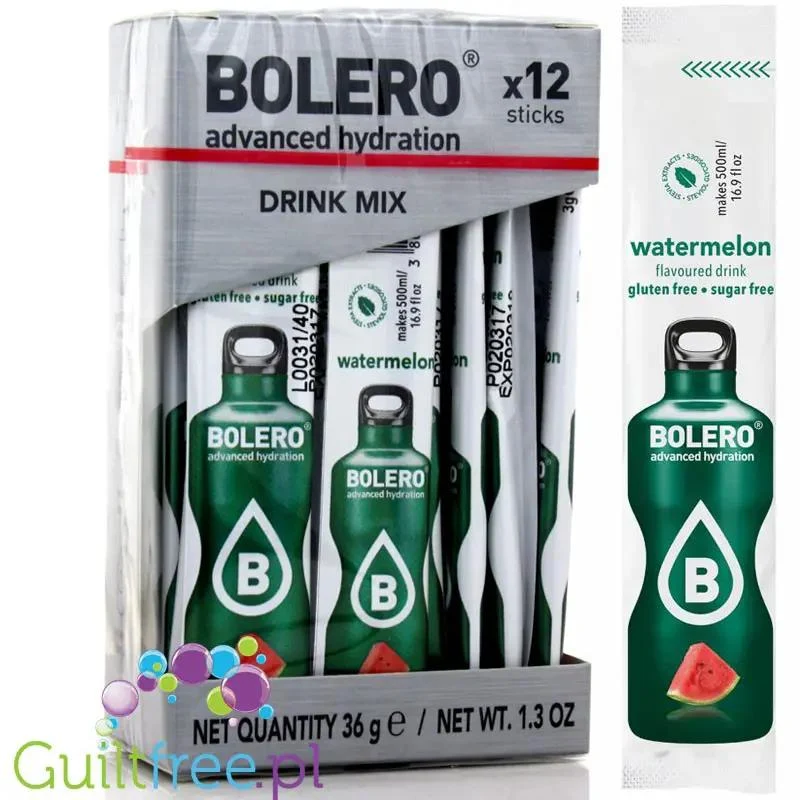 Bolero Sticks ze stewią, Arbuz, 12 saszetek na 6L