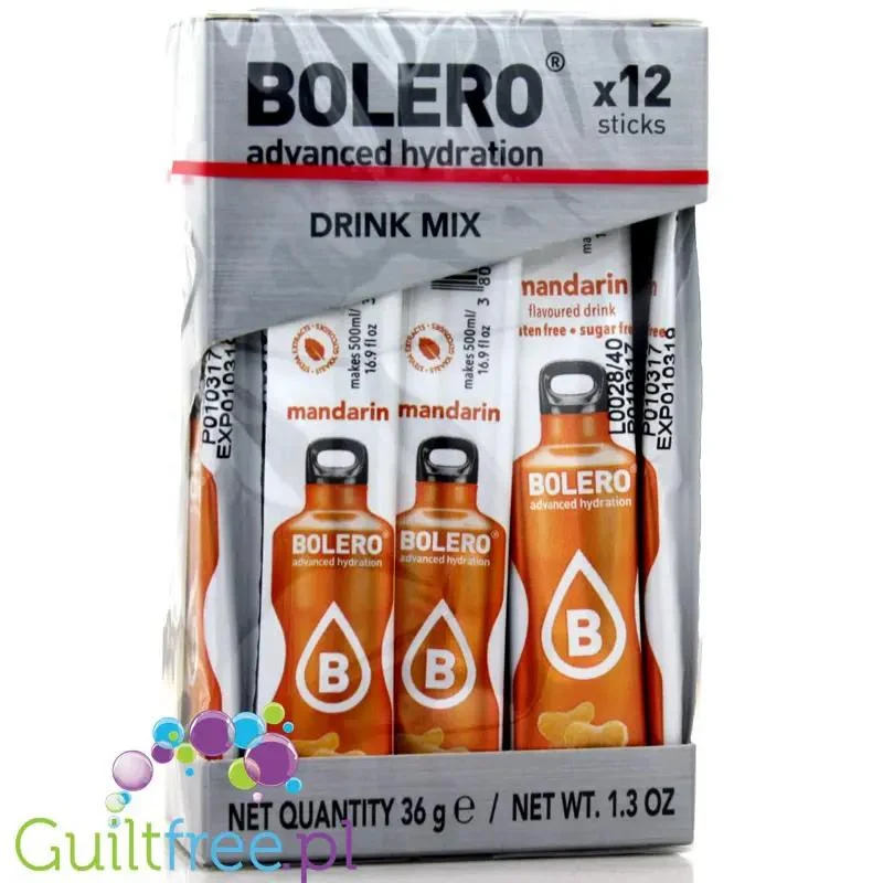 Bolero Sticks ze stewią, Mandarynka, 12 saszetek na 6L
