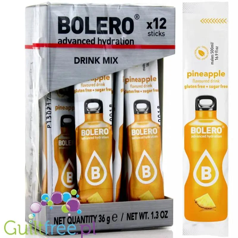 Bolero Sticks ze stewią, Ananas, 12 saszetek na 6L