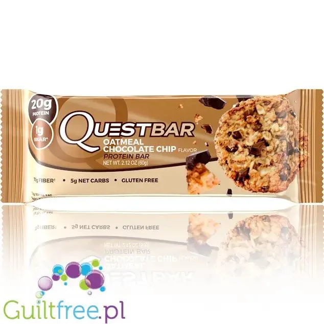 Quest Bar Oatmeal Chocolate Chip - baton proteinowy 20g białka, 15g błonnika