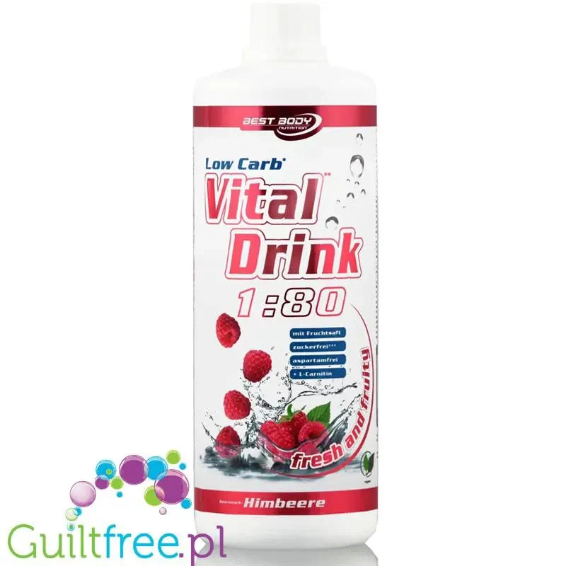 Vital Drink Malina 1L - koncentrat bez cukru z L-karnityną i witaminami