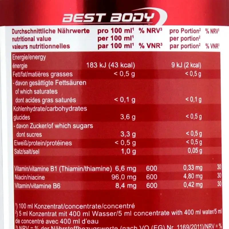 Vital Drink Truskawka 1L - koncentrat bez cukru z L-karnityną i witaminami