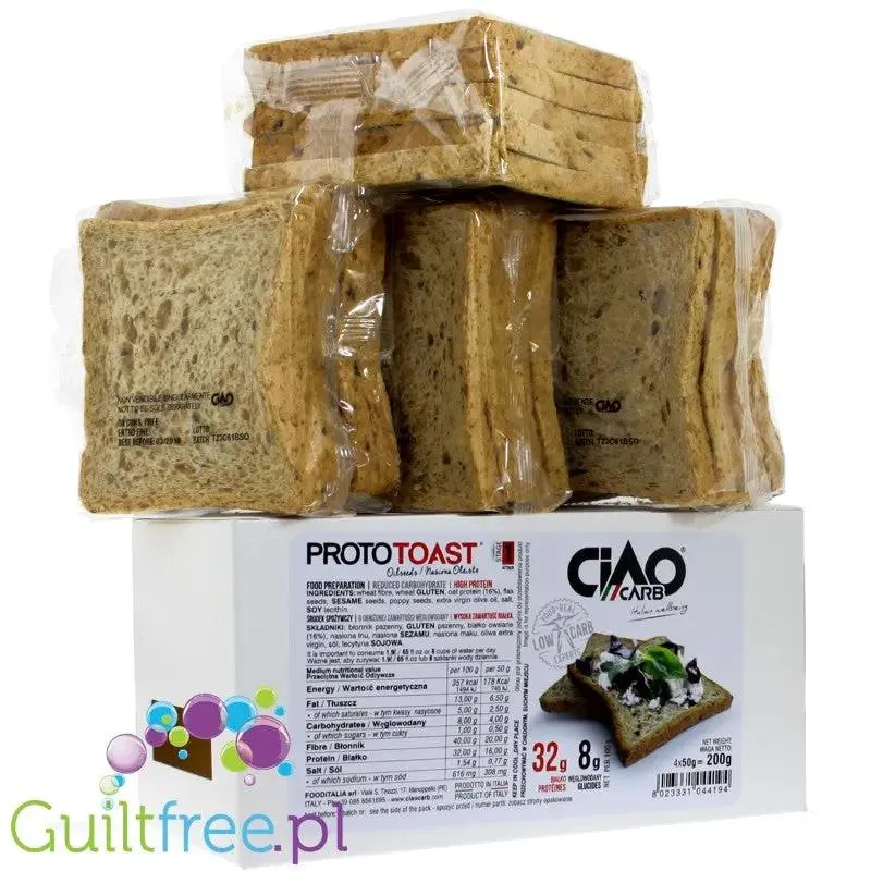 Ciao Carb tosty proteinowe Sezam & Mak, 44kcal, pudełko XXL