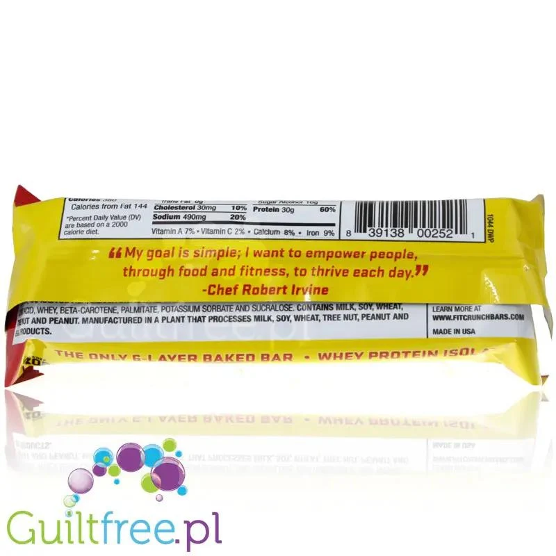 Fit Crunch Peanut Butter XXL - gogantyczny baton 30g białka, Masło Orzechowe
