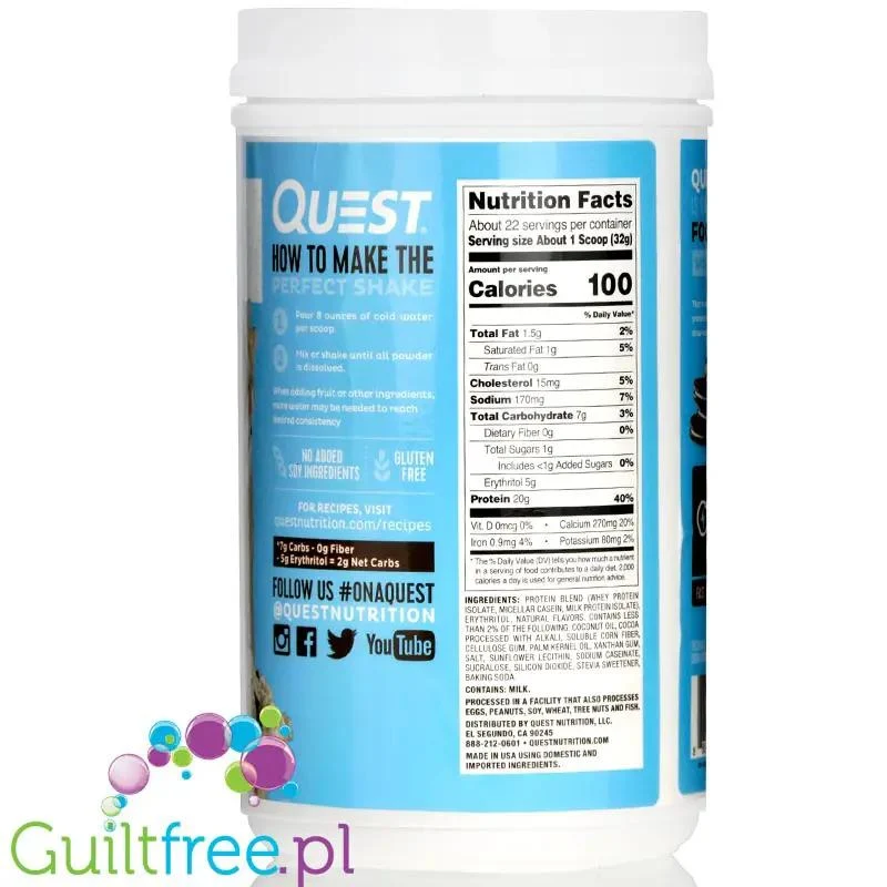 Quest Protein Powder, Cookies & Cream - Odżywka białkowa