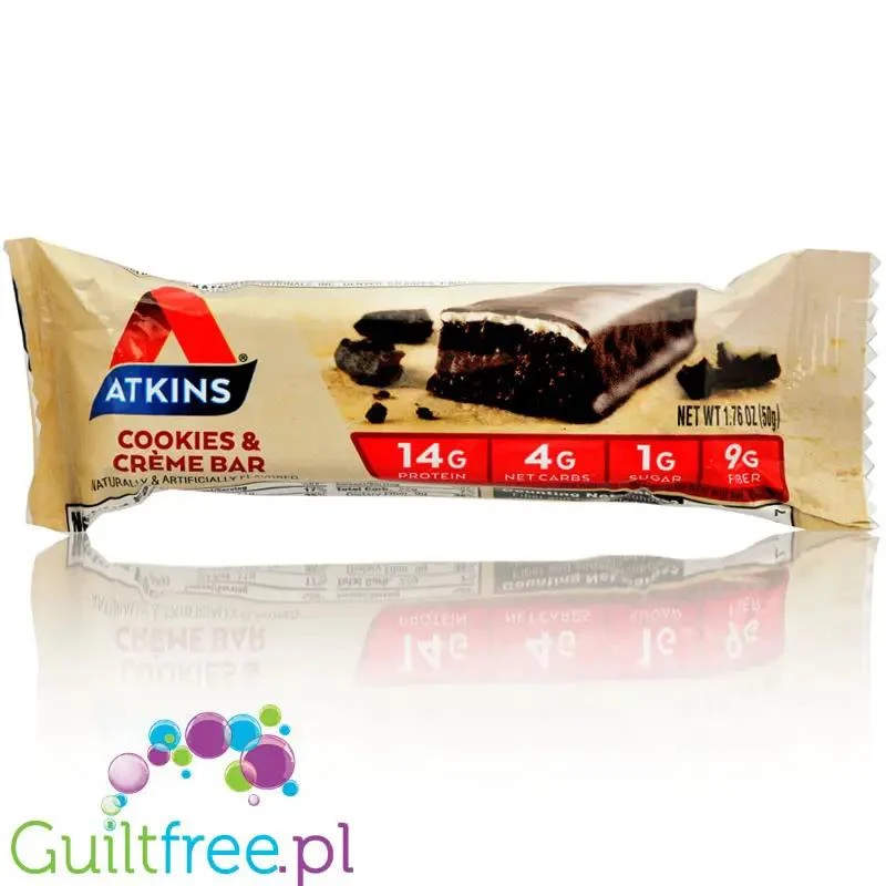 Atkins Meal Cookies n' Creme , baton 14g białka, 1g cukru