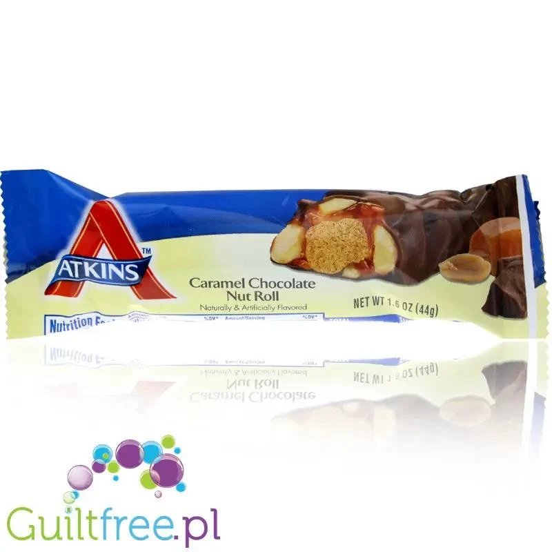 Atkins Snack Caramel Chocolate Nut Roll - baton Karmel, Czekolada, Orzechy, 7g białka, 3g węglowodanów