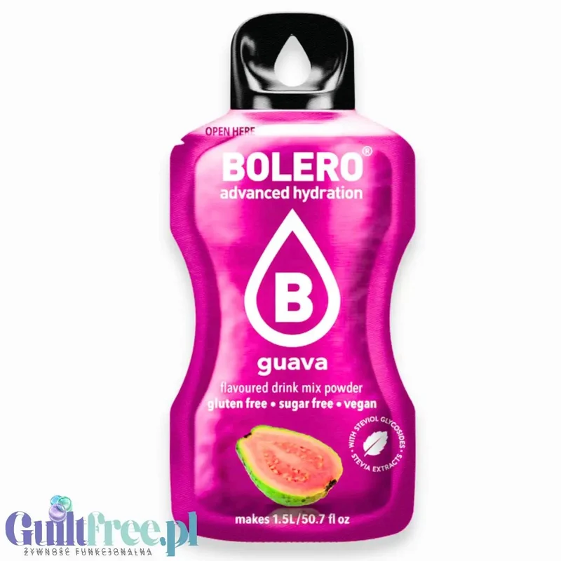 Bolero Drink Guava 9g - saszetka do napojów bez cukru ze stewią, Guawa