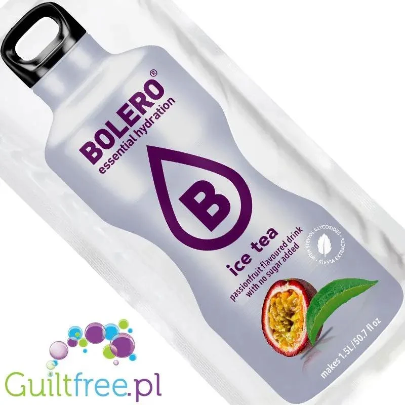 Bolero Drink Ice Tea Passion Fruit 8g - napój instant w saszetce, ze stewią, 8g smak Mrożona Herbata & Marakuja