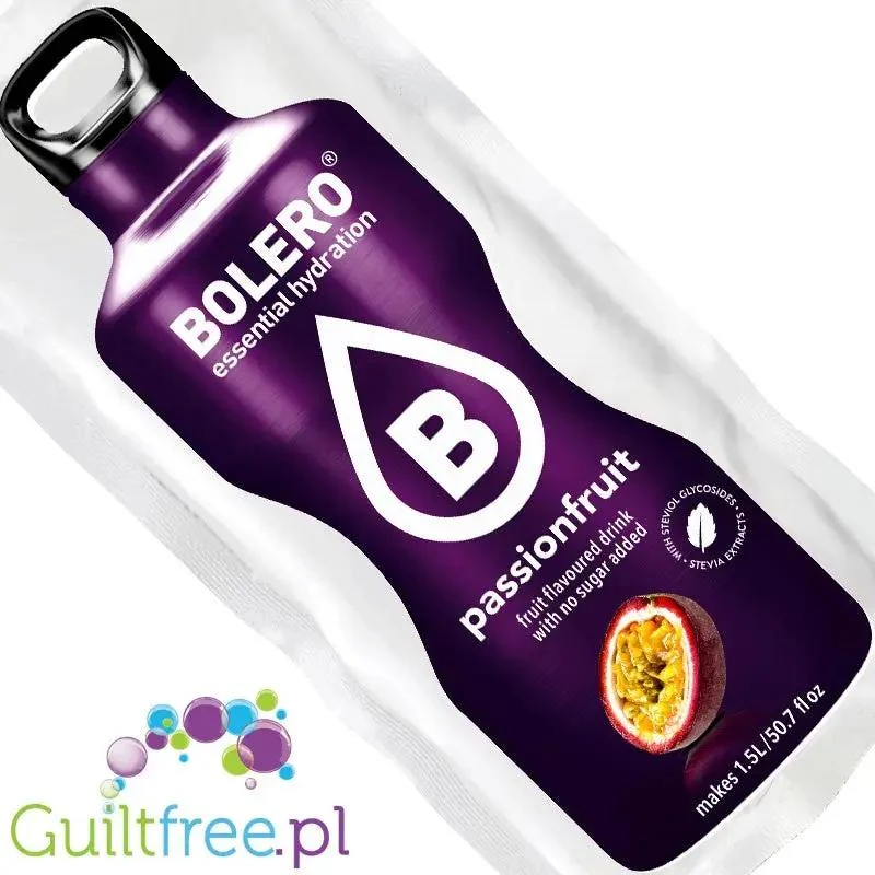 Bolero Drink Passion Fruit 9g - saszetka do napojów bez cukru ze stewią, Marakuja
