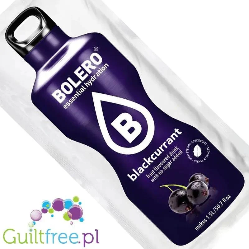 Bolero Drink Blackcurrant 9g - napój instant w saszetce, ze stewią, smak Czarna Porzeczka