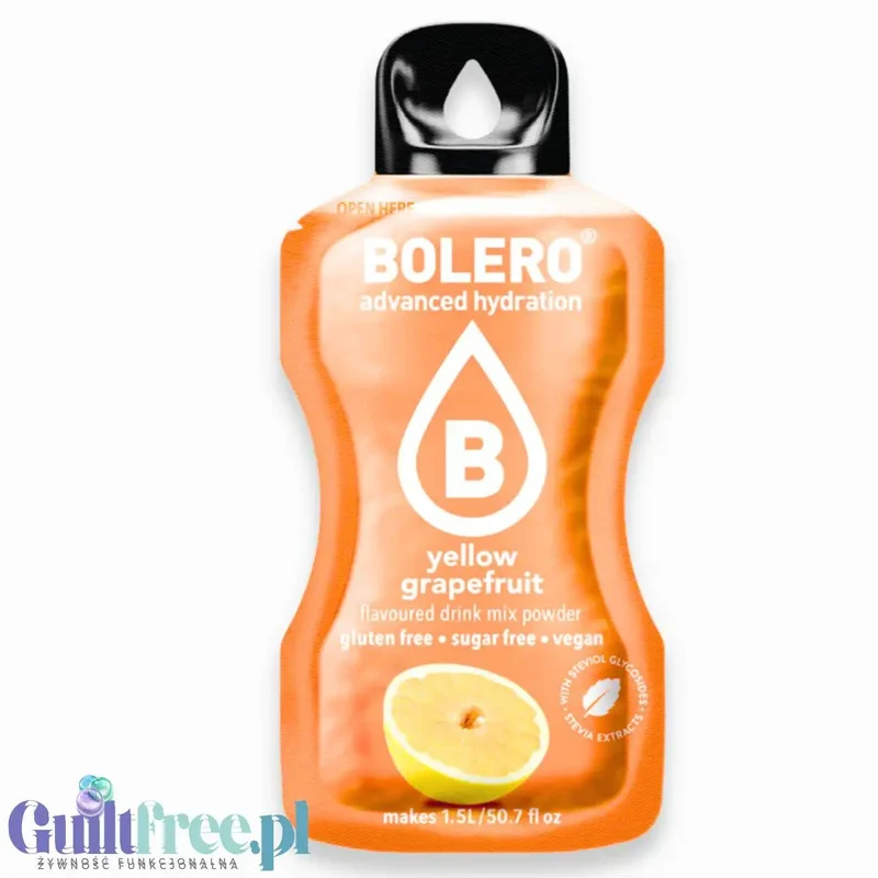 Bolero Drink Yellow Grapefruit 9g - saszetka do napojów bez cukru ze stewią, Żółty Grapefruit