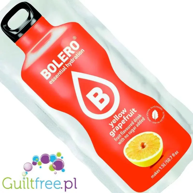Bolero Drink Yellow Grapefruit 9g - saszetka do napojów bez cukru ze stewią, Żółty Grapefruit