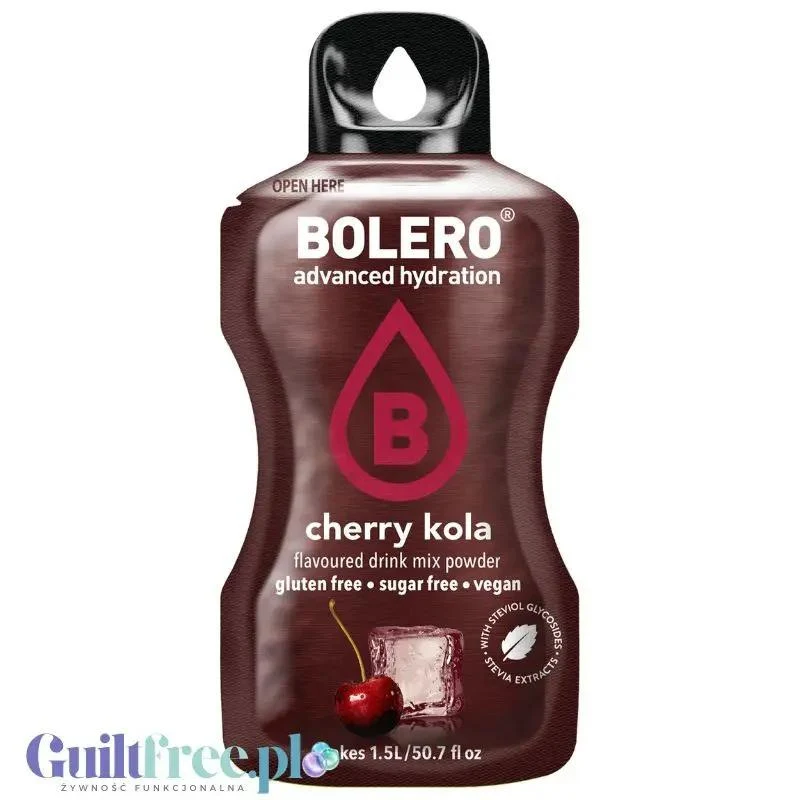 Bolero Drink Cherry Kola 9g - napój instant w saszetce, ze stewią, smak wiśniowa cola