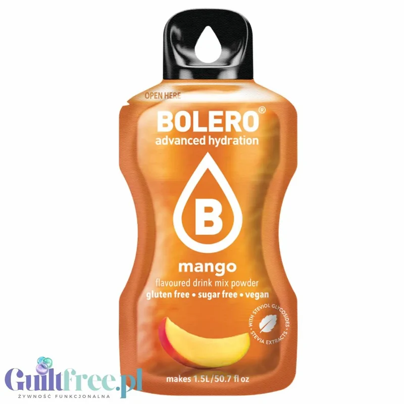 Bolero Drink Mango 9g - saszetka do napojów bez cukru ze stewią, Mango