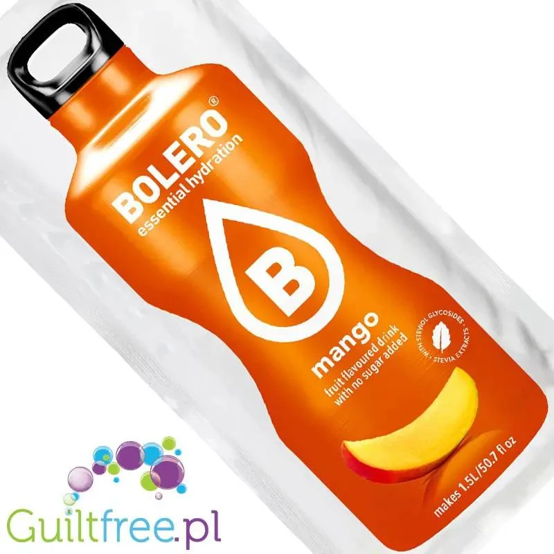 Bolero Drink Mango 9g - saszetka do napojów bez cukru ze stewią, Mango