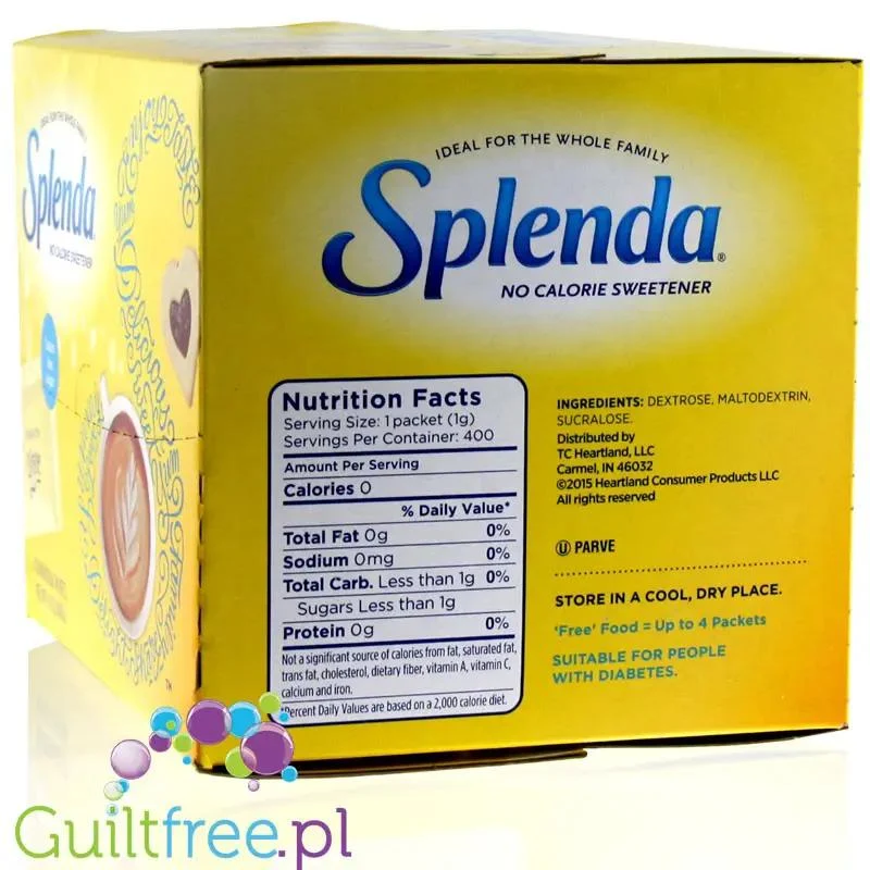 Splenda USA w saszetkach, pudełko 400 saszetek