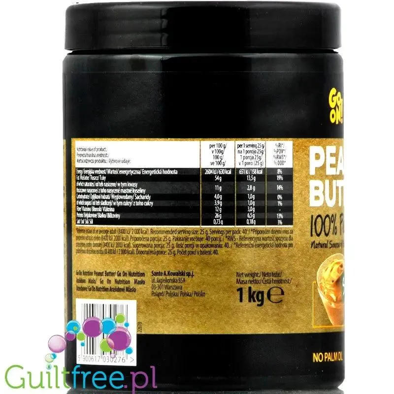 Sante Go On! Czyste masło orzechowe Smooth 1KG