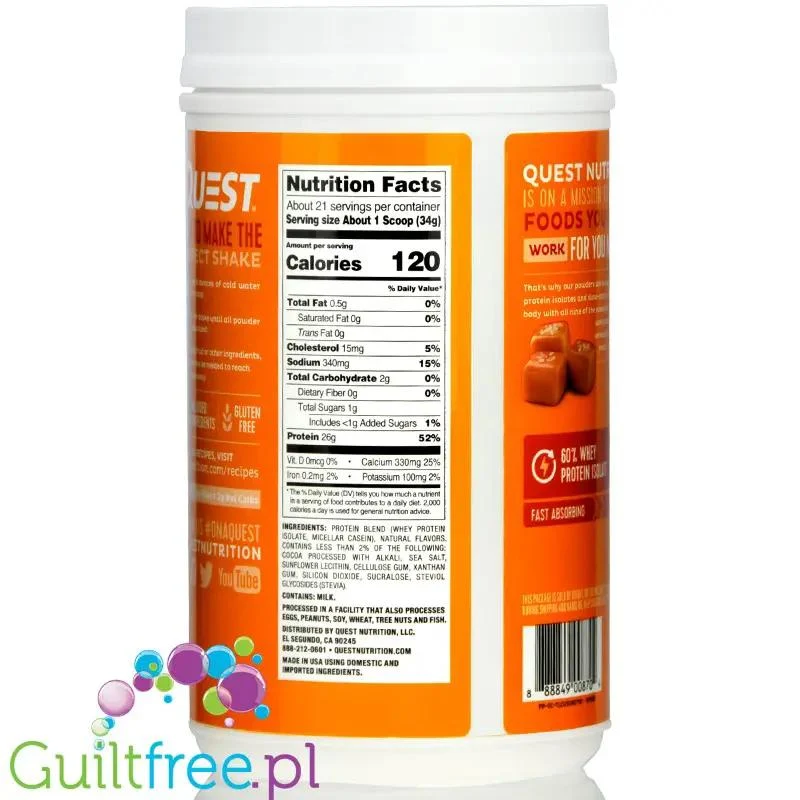 Quest Protein Powder, Salted Caramel - Mieszanka Białkowa Solony Karmel