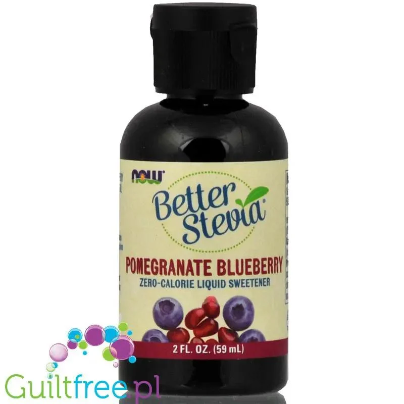NOW Better Stevia Pomegranat & Blueberry - organiczny słodzik Granat & Jagoda, zero kalorii