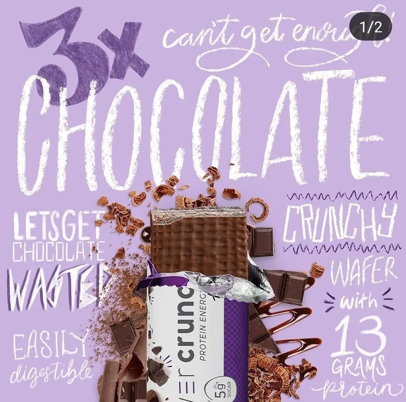 Power Crunch Triple Chocolate - proteinowy wafelek ze stewią 13g białka