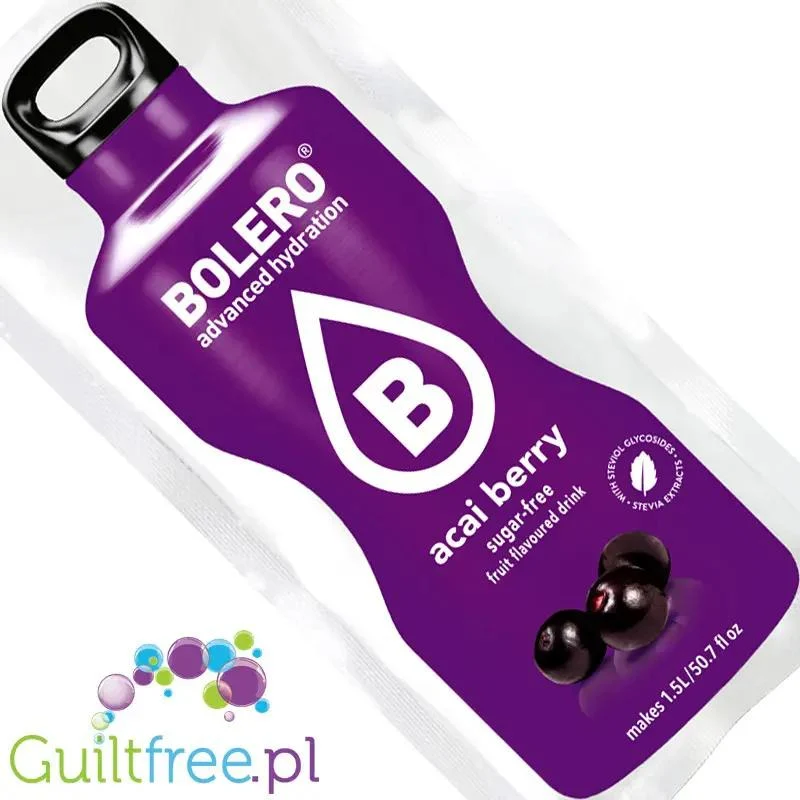 Bolero Drink Açaí 9g - napój instant w saszetce, ze stewią, smak jagody acai