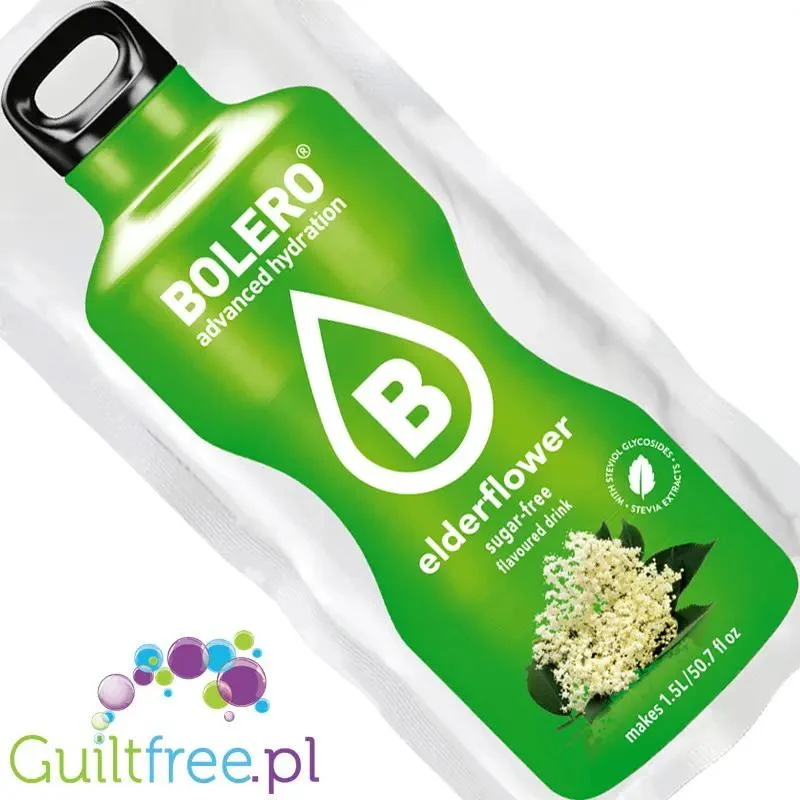 Bolero Drink Elderflower 9g - napój instant w saszetce, ze stewią, smak Kwiaty Dzikiego Bzu (kordial)