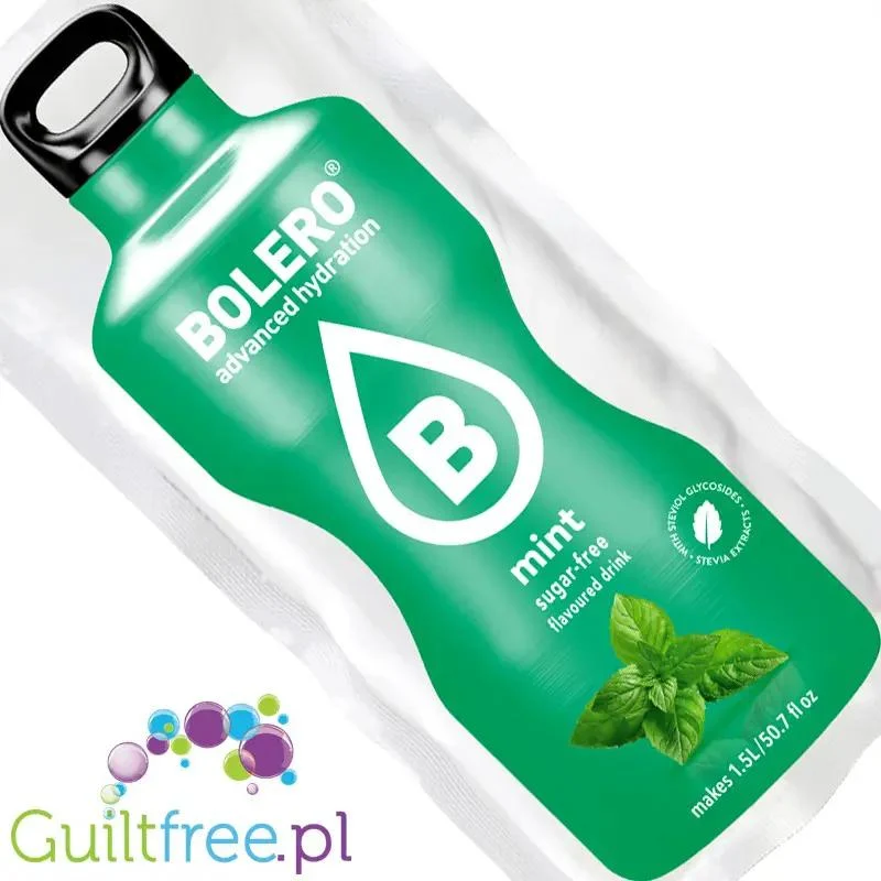 Bolero Drink Mint 9g - saszetka do napojów bez cukru ze stewią, Mięta