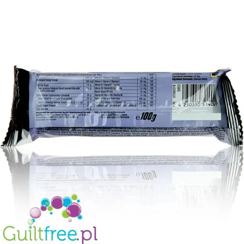 Carb Control Blueberry Yoghurt - wielki sycący baton 45g białka, smak Jagodowo-Jogurtowy
