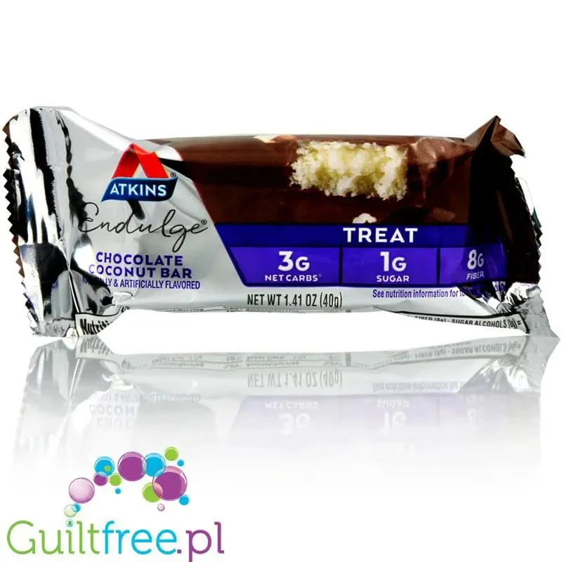 Atkins Endulge Chocolate Coconut PUDEŁKO - baton kokosowy w czekoladzie, niskie IG, 3g węglowodanów