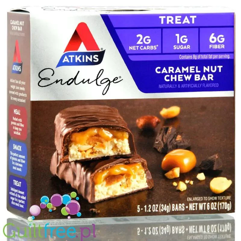 Atkins Endulge Caramel Nut Chew - baton orzechowo-karmelowy w czekoladzie, niskie IG, 2g węglowodanów